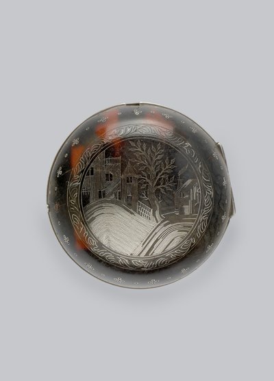 Achterkant van een paar-behuizde verge horloge, c.1685 (zilver en schildpad) door Richard Colston